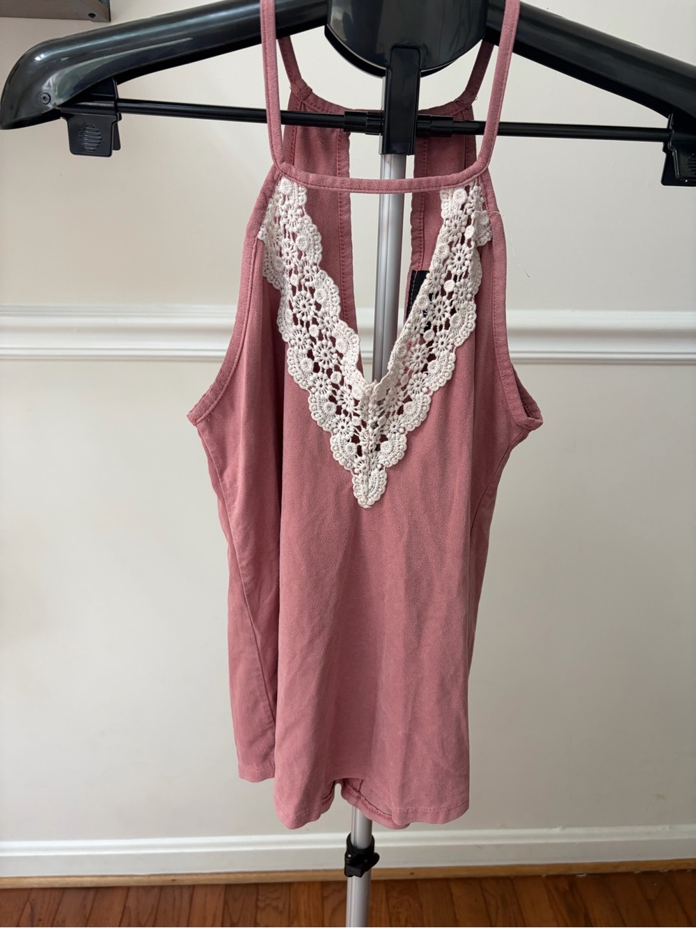 Rue21 Dusty Rose Crochet-Trim Tank Top